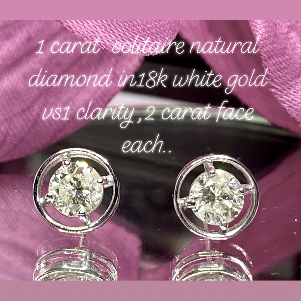 Natural real diamond 1 carat total 18Kreal WG